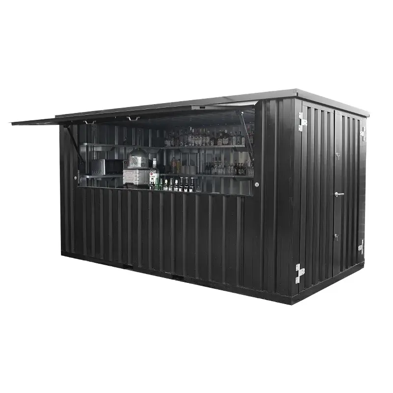 Contenedor plegable XL para barras, 4x2 metros, negro RAL 9005