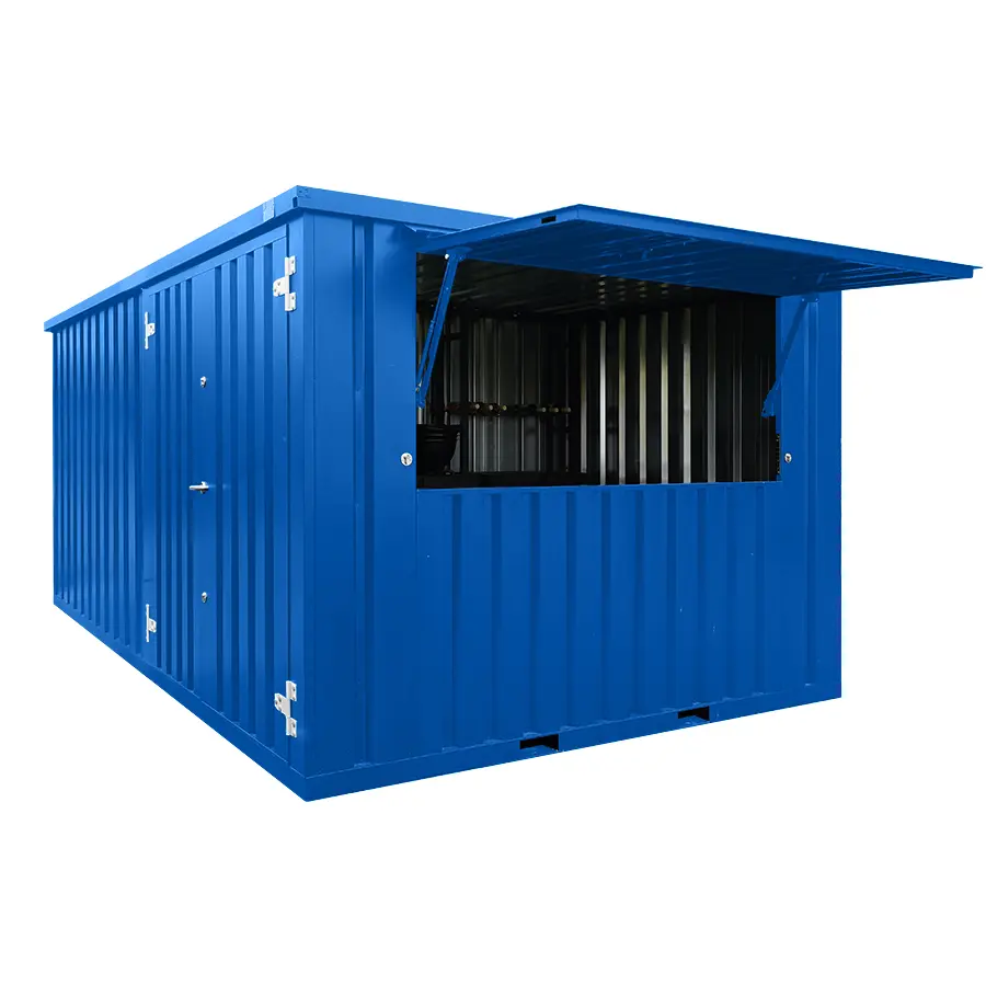 Contenedor plegable XL para barras, 4x3 metros, azul RAL 5015